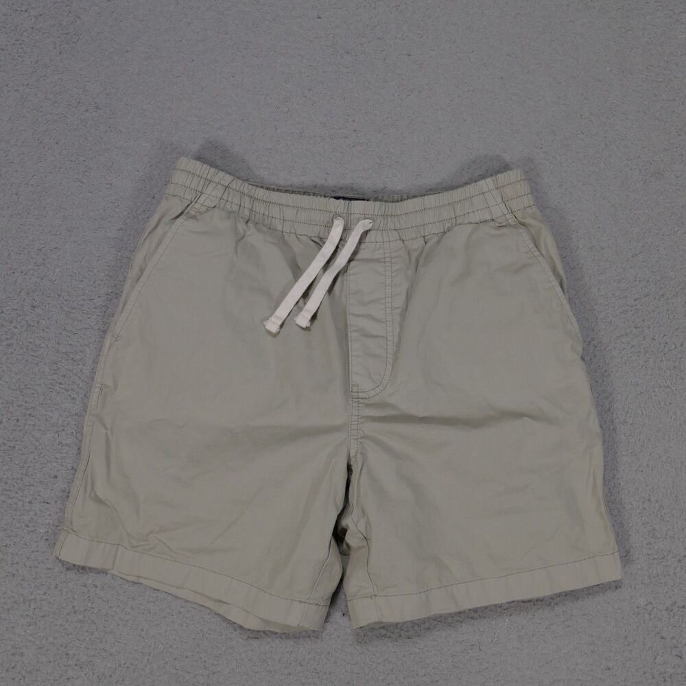 J Crew Men's Beige Draw String Cotton Dock Shorts Size Small